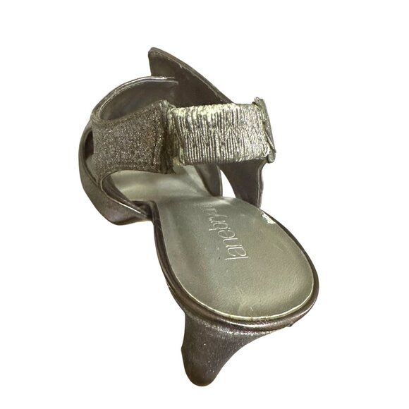 Lane Bryant Silver Glitter Peep-Toe Slingback Heels - Picture 7 of 8